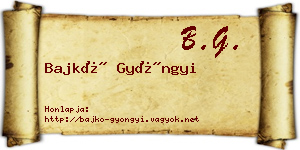 Bajkó Gyöngyi névjegykártya