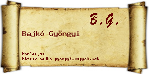 Bajkó Gyöngyi névjegykártya