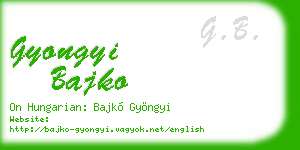 gyongyi bajko business card