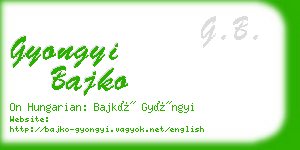 gyongyi bajko business card